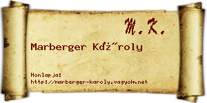 Marberger Károly névjegykártya